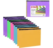 Папка-конверт на молнии Staff А4, 230х333 мм, ПВХ,10 шт., цвет ассорти/прозрачная, 0.15 мм, 274076