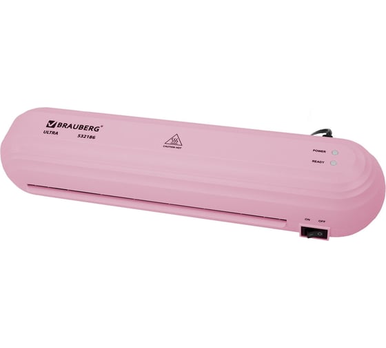 Ламинатор BRAUBERG ULTRA PM235P, РОЗОВЫЙ, A4, толщина пленки 60-150 мкм, скорость 30 см/мин 532186 1