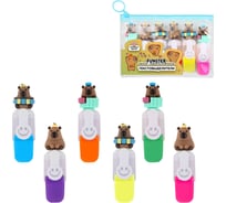 Набор текстовыделителей с топперами 6 ЦВЕТОВ НЕОН FUNSTER, КАПИБАРЫ, линия 1-4мм, 152646