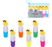 Набор текстовыделителей с топперами 6 ЦВЕТОВ НЕОН FUNSTER, КРУТЫЕ УТЯТА, 1-4мм, 152647