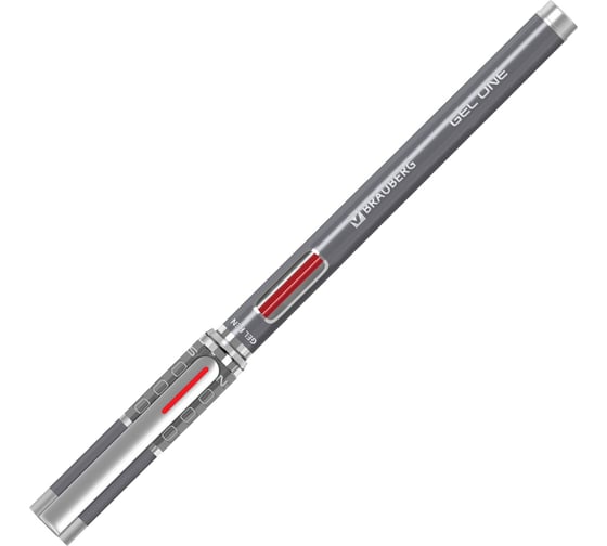 Ручка гелевая BRAUBERG GEL ONE, КРАСНАЯ, 12 шт., стандартный узел 0,5мм, линия письма 0,35мм, 144038 1