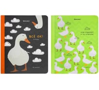 Тетради BRAUBERG ДЭК А5 96л, комплект 2 шт. на сшивке с корешком, клетка, Гуси-Расслабуси 405310