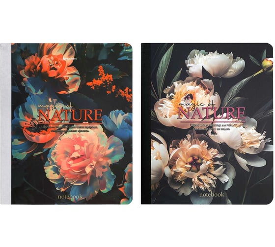 Тетради BRAUBERG ДЭК А5 96л, комплект 2 шт. на сшивке с корешком, клетка, Flowers 405311 1