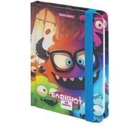 Блокнот с резинкой в клетку BRAUBERG 96л, МАЛЫЙ ФОРМАТ А6 109х148мм, кросс-серия МОНСТРИКИ 117001