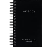 Скетчбук для смешанных техник BRAUBERG MixMedia 200г/м2 130х210мм, 60л, твердая обл, гребень, 116967