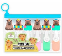 Набор текстовыделителей с топперами 6 ЦВЕТОВ ПАСТЕЛЬ FUNSTER, КАПИБАРЫ, линия 1-4мм, 152651