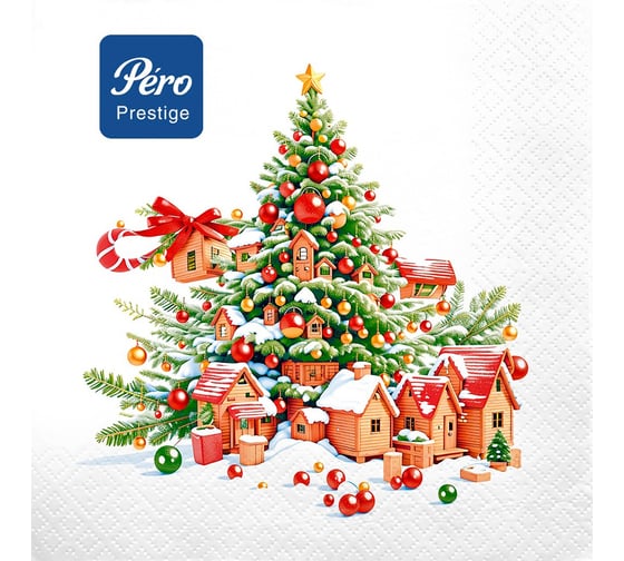 Салфетки бумажные сервировочные Pero Prestige Сказочный город, трехслойные, 20 шт 279476 1