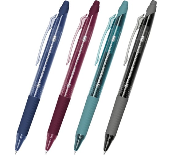 Ручка гелевая стираемая автоматическая BRAUBERG X-ERASE RT MORANDI COLOR, синяя, узел 0,7мм, 144425 1