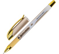 Ручка шариковая масляная с грипом BRAUBERG Delta Plus Gold, синяя, 12 шт., узел 0.7мм, линия 0,35мм, 144256