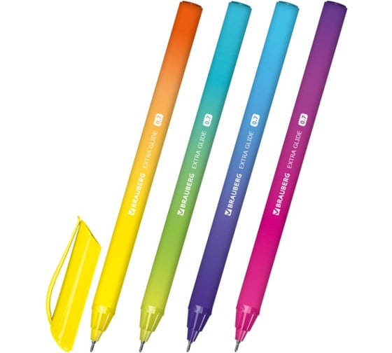 Ручка шариковая масляная BRAUBERG Extra Glide DZ, синяя, 12 шт., корпус ассорти, линия 0,5мм, 144263 1