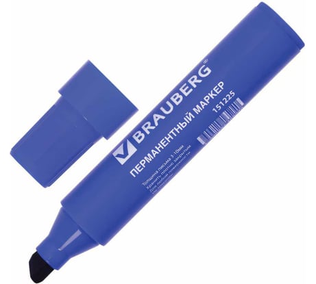 Перманентный маркер BRAUBERG JUMBO, широкая линия письма, скошенный наконечник, 3-10 мм 151225