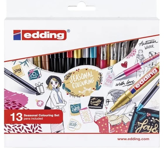 Набор маркеров, фломастеров и ручек EDDING Colouring Promotion Set 13 предметов ССП E-CP13 1