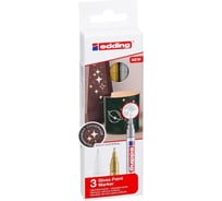 Глянцевые лаковые маркеры EDDING округлый наконечник, 1-2 мм, 3 шт, ассорти пастельных E-751#3S#PAS