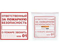 Плакат TDM ELECTRIC Ответственный за пожарную безопасность 200х200мм, упаковка 10 штук SQ0817-0069