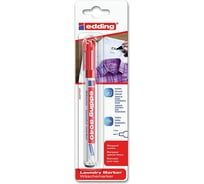 Маркер для белья Edding округлый наконечник, 1 мм, стирка до 95 С, красный, блистер E-8040#1-B#2