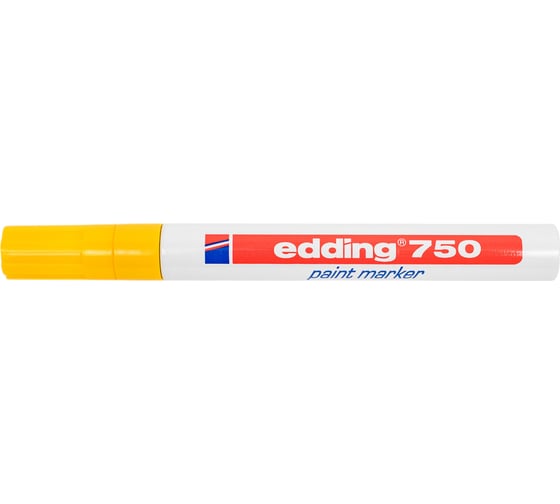 Лаковый маркер Edding INDUSTRY, округлый наконечник, 2-4 мм, до 400 С, желтый, блистер E-750IND#1-B#5