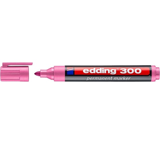 Перманентный маркер Edding округлый наконечник, 1.5-3 мм, розовый E-300#9 1