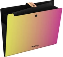 Папка Berlingo 12 отделений Radiance, А4, 600мкм, на кнопке, желтый/черный, XF412001 XF4_12001