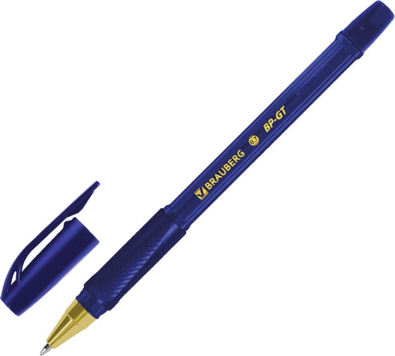 Ручка шариковая BRAUBERG BP-GT GLD BLUE, синяя, корпус тонированный, пишущий узел 0,7 мм, 12 шт., 144505 1