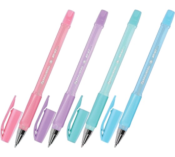 Ручка шариковая BRAUBERG BP-GT PASTEL, синяя, корпус ассорти, узел 0,7 мм, линия 0,35 мм, 36 шт., 144503 1