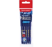 Ручки шариковые BRAUBERG BP-GT GLD BLUE, 5 шт, синие, узел 0,7 мм, линия 0,35 мм, 144511