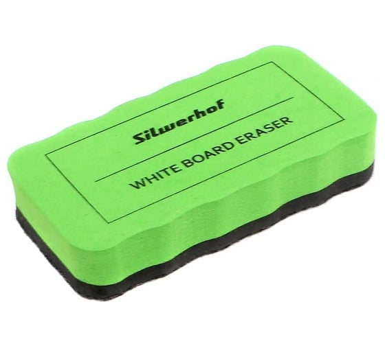 Стиратель для досок Silwerhof 659004-02 фетр, 10.7x5.7x2см, зеленый, магнитный 487357 1