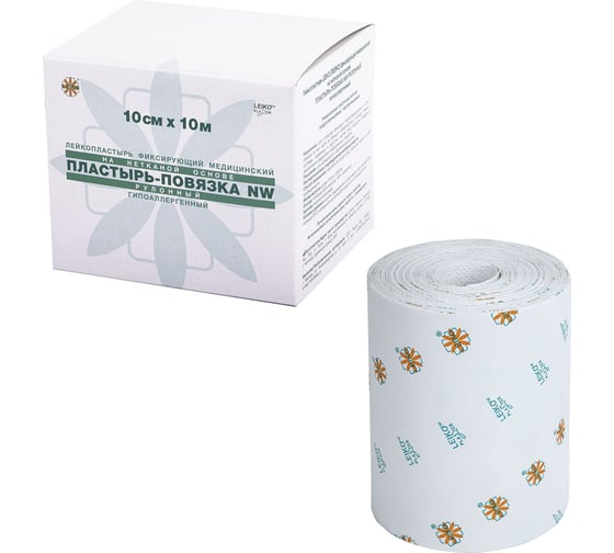 Пластырь-повязка рулонная LEIKO 10х1000 см нетканая основа, 2 шт. 881182 1