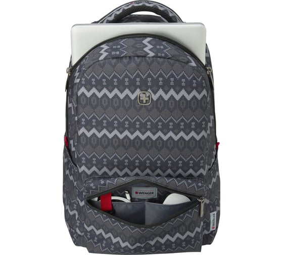 Рюкзак Wenger Colleague 16, серый с рисунком, полиэстер, 36x25x45 см, 22 л 606470