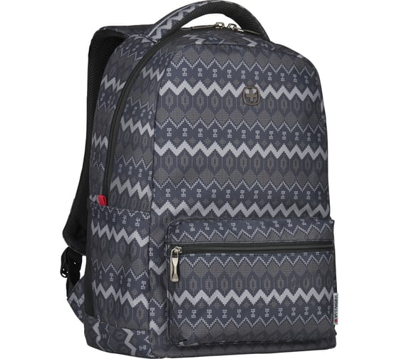 Рюкзак Wenger Colleague 16, серый с рисунком, полиэстер, 36x25x45 см, 22 л 606470