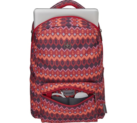 Рюкзак Wenger Colleague 16'', красный с рисунком, полиэстер, 36x25x45 см, 22 л 606471