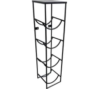 Подставка для 4 бутылей Metall78.ru 19 литров, В730хШ620хГ350 мм, бутылочница, бок, со столом для кулера, чёрный ПДБСТ-БОК-04-9005