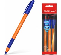 Шариковая ручка ErichKrause U-109 Orange Stick&Grip 1.0, синий в пакете по 3 шт 47592