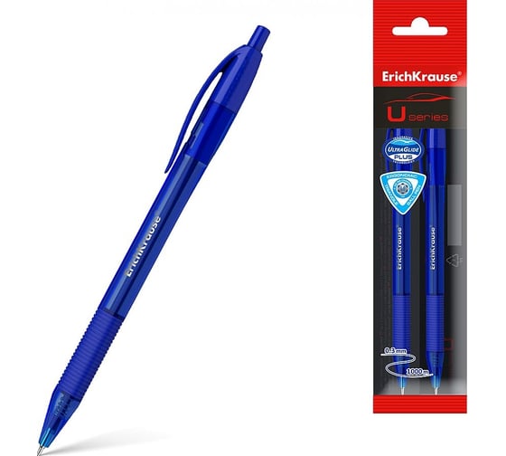 Автоматическая шариковая ручка ErichKrause U-208 Original Matic 1.0, синий в пакете по 2 шт 48075