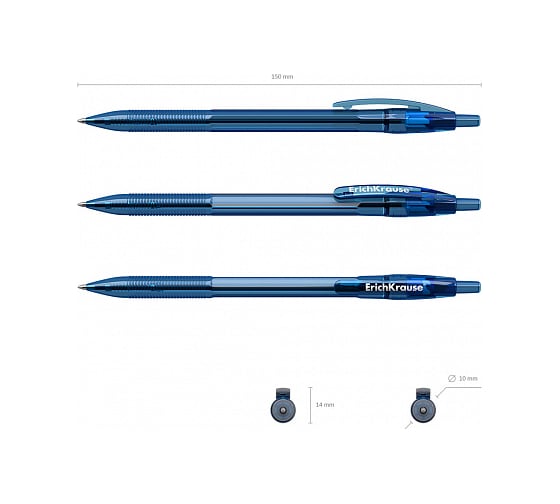 Автоматическая шариковая ручка ErichKrause R-301 Original Matic 0.7, синий в пакете по 1 шт 46768