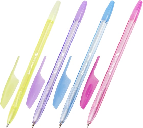 Ручки шариковые BRAUBERG X-333 PASTEL, НАБОР 8 ШТУК, СИНИЕ, узел 0,7мм,линия письма 0,35мм, 144531