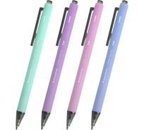 Ручки шариковые BRAUBERG автоматические VIVID PASTEL, СИНИЕ, НАБОР 4 ШТУКИ, линия 0,35 мм, 144408