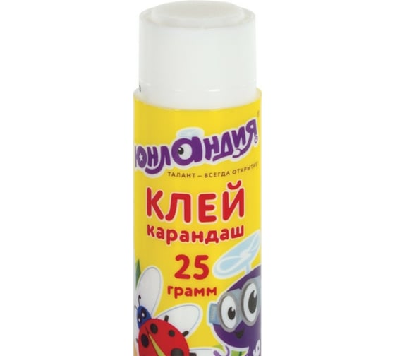 Клей-карандаш ЮНЛАНДИЯ Юнландик и божья коровка 25 г, улучшенный 227612