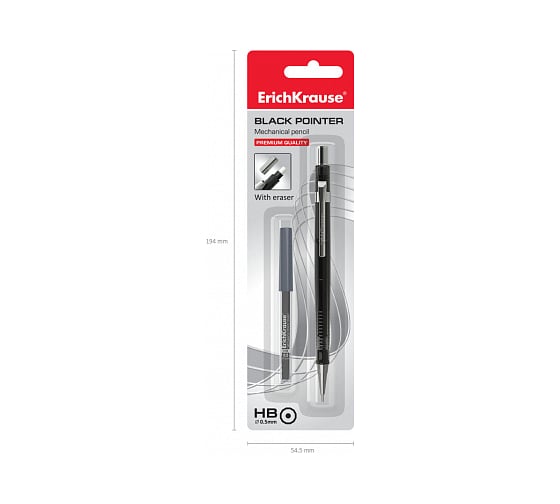 Механический карандаш ErichKrause Black Pointer НВ 44808