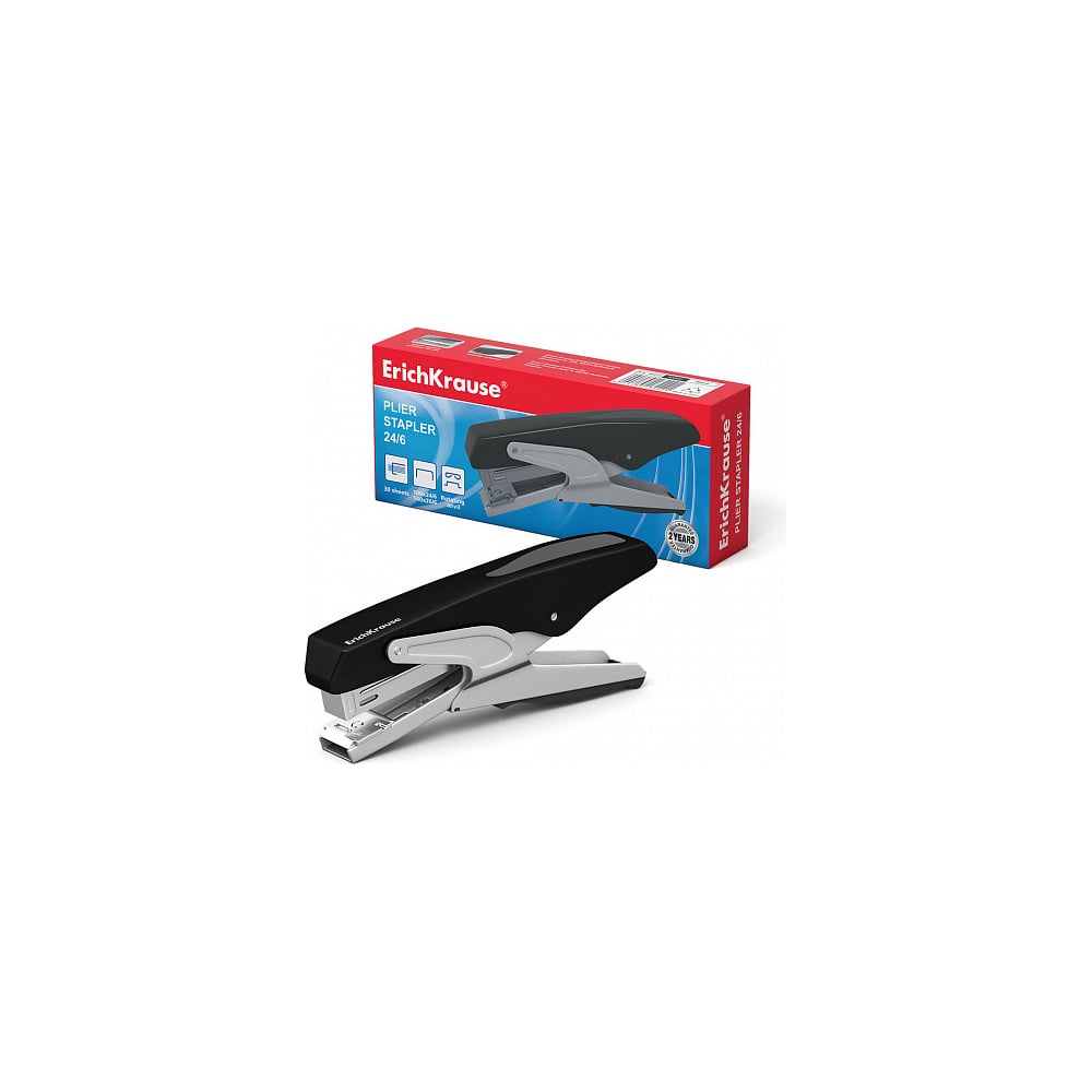 Степлер-плаер ErichKrause №24/6, до 30 листов, черный - выгодная цена ...