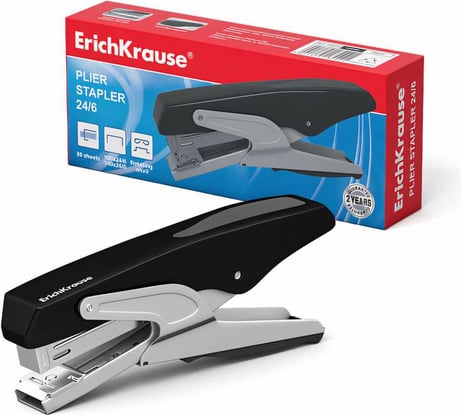 Степлер ErichKrause №24/6 Элегантность Классика до 30 листов, черный 18222