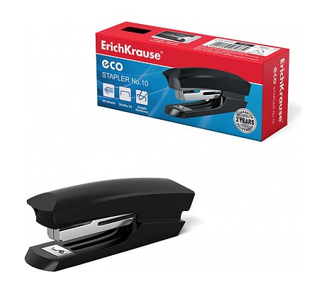 Степлер ErichKrause №10 Эко Классика до 20 листов, черный 28233