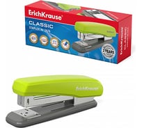Степлер ErichKrause №24/6 Classic до 25 листов, серо-зеленый 46406