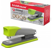 Степлер ErichKrause №24/6 Quadro Half-strip до 30 листов, серо-зеленый 46407