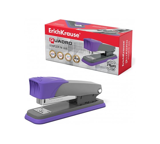 Степлер ErichKrause №24/6 Quadro Half-strip до 30 листов 47287