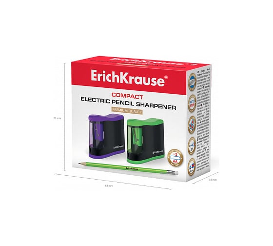 Электрическая точилка ErichKrause Compact с контейнером 44503