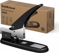 Степлер ErichKrause мощный №23 до 210 листов, черный 6796