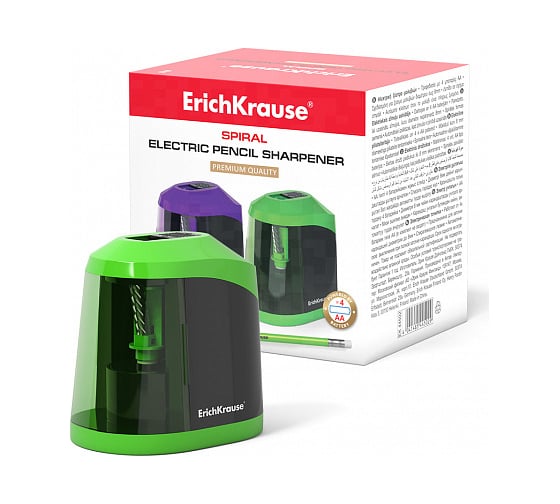 Электрическая точилка ErichKrause Spiral с контейнером 44502