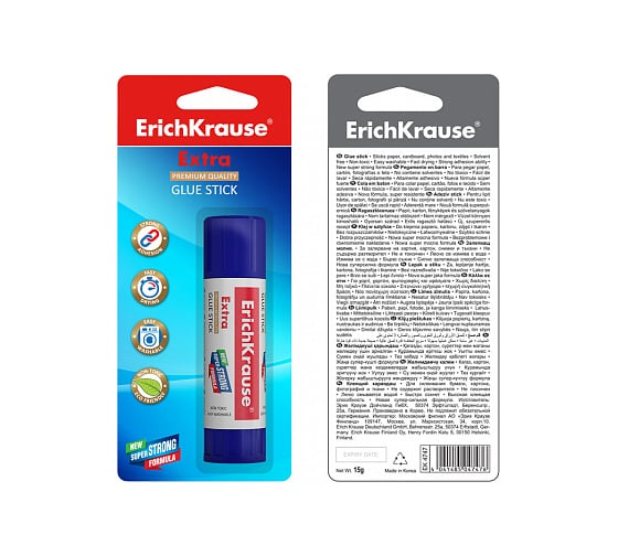Клей-карандаш ErichKrause Extra, 15 г 4747