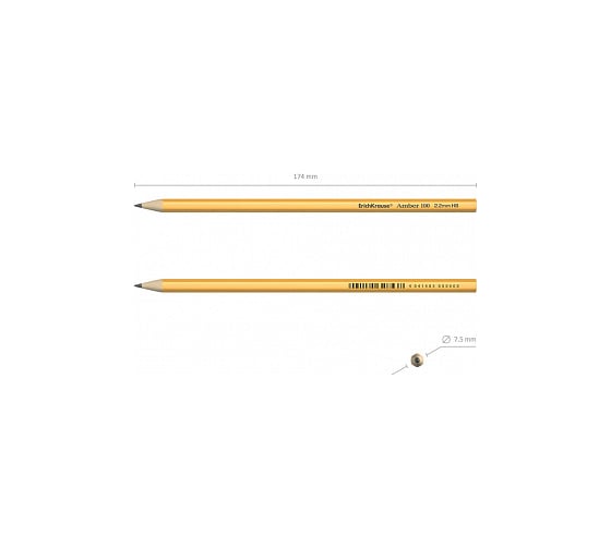 Чернографитный шестигранный карандаш ErichKrause Amber 100 HB 4 шт 45475