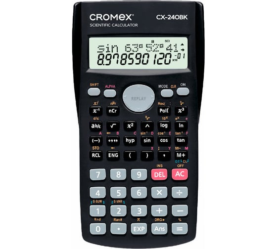 Калькулятор инженерный Cromex СX-240BK (155х80 мм), 240 функций, 10+2 разрядов, черный, 273832 1